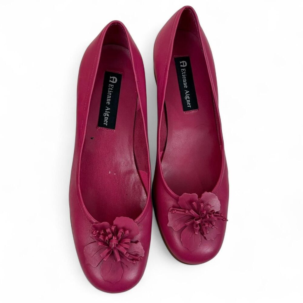Vintage Etienne Aigner | Italian Hot Pink Leather Applique Courts | Size 7.5